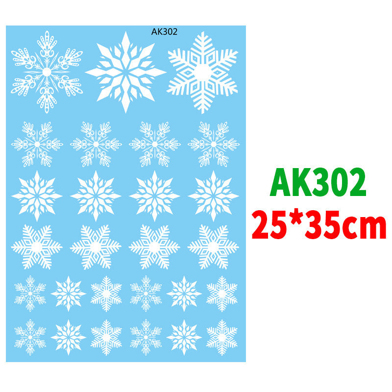 Stylish Christmas Snowman Snowflake Santa Claus Wall Sticker New Year Glass Window Decoration Mural Room Home Decor Electrostatic Decals