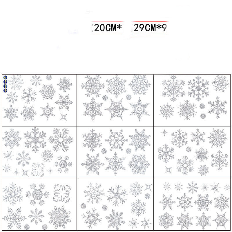 Stylish Christmas Snowman Snowflake Santa Claus Wall Sticker New Year Glass Window Decoration Mural Room Home Decor Electrostatic Decals