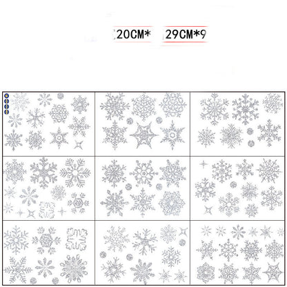 Stylish Christmas Snowman Snowflake Santa Claus Wall Sticker New Year Glass Window Decoration Mural Room Home Decor Electrostatic Decals