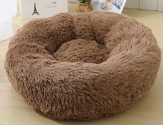 50-100cm Round Pet Bed for Large Dog Bed Super Soft Cat Bed Long Plush Dog House for Small/ Medium Dog House Winter Warm Sleeping Round Plush Cat Litter Kennel Pet Nest Mat Puppy Beds