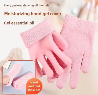 Moisturizing Whitening Exfoliating Foot Mask Ageless Beauty Hand Mask Silicone Mittens Reusable SPA Plant Gel Socks Gloves