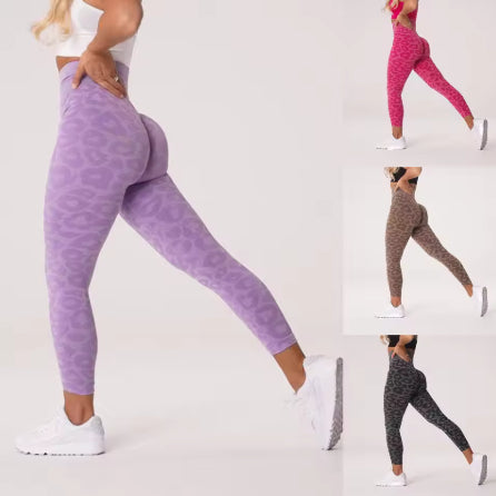 Thick High Waist leopard print Yoga Tight Tummy Control Workout High Raise Scrunch Booty Leggings