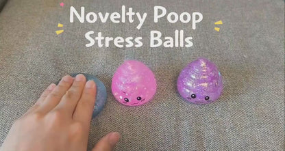 Novelty Squishy Poo Stress Ball Squishies Toys Glitter Funny Stretch Squeeze Fidget Toys for Kids Adults Fool's Day Prank Gift