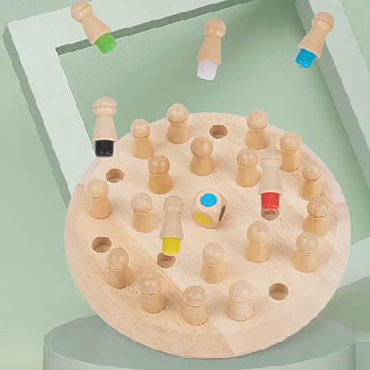 Wooden Memory Match Stick Chess Color Game Board Puzzles Montessori Educational Toy Cognitive Ability Learning Toys For Children