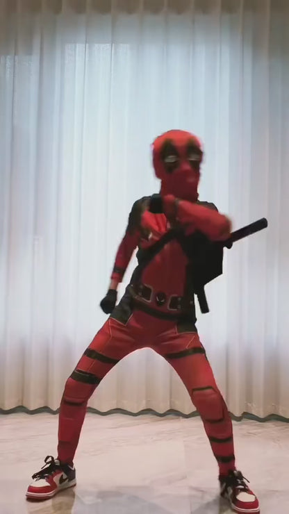 New Movie Character Role Play Costume Superhero Deadpool Costume Mask Sword Bag Suits Halloween Party Cosplay Jumpsuit 3D Style