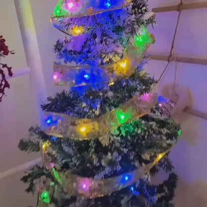 1-10m 2026 Christmas Ribbon Fairy Light String Merry Christmas Decorations For Home Xmas holiday Navidad Gifts New Year 2025