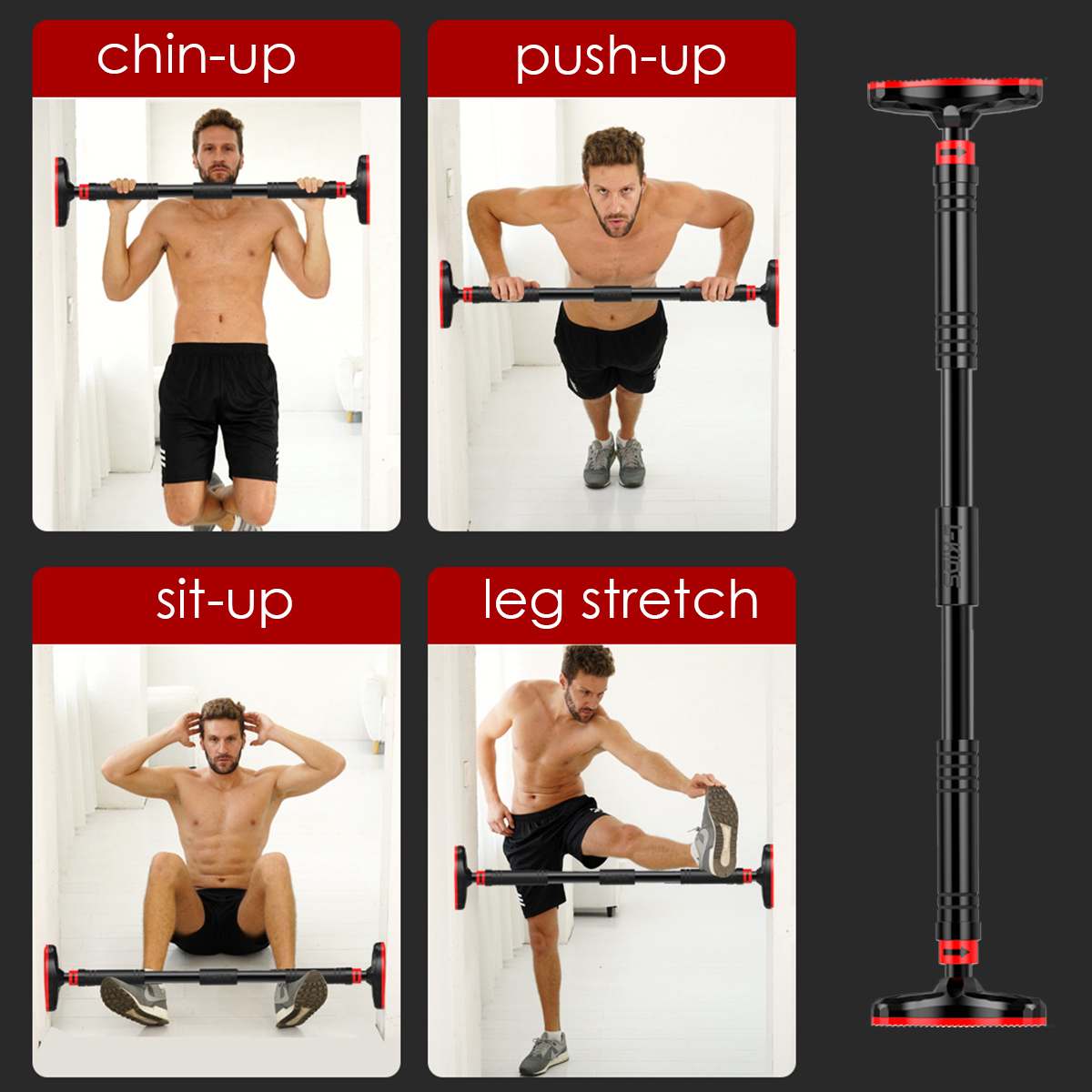 Door Horizontal Bars With Wide Anti-slip Pad