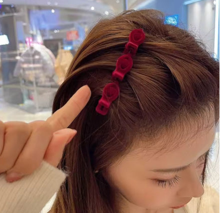 Flocked Bangs Hair Clip Black Headwear Women Cute Barrettes Hairgrip Alice Braided Fashion Hairpins Hair Accessories